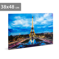 Family Decor LED-es fali kép, Eiffel torony, 6 melegfehér LED, 2xAA, 38x48cm