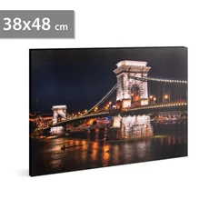 Family Decor LED-es fali kép, Lánchíd, 20 melegfehér LED, 2xAA, 38x48cm