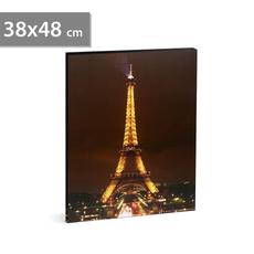 Family Decor LED-es fali kép, Eiffel torony, 16 melegfehér LED, 2xAA, 38x48cm