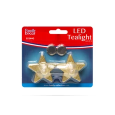 Family Decor LED teamécses, csillag, arany, 2db
