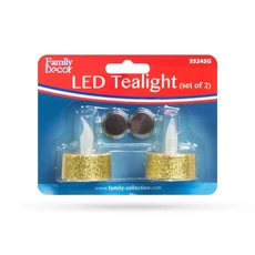 Family Decor LED teamécses, arany, 2db