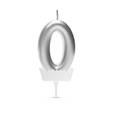 Family Decor számos tortagyertya, ezüst, 6x3cm, 0