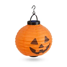Family Halloween szolár lampion, tök, 20cm