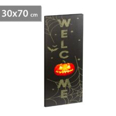 Family Halloween LED-es fali kép, 10 sárga LED, 2xAA, 30x70cm