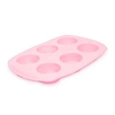 Family Pound szilikon muffinsütő forma, 6db-os, rózsaszín