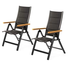 Fieldmann 5017 állítható kerti szék, fekete, 44cm, 2db
