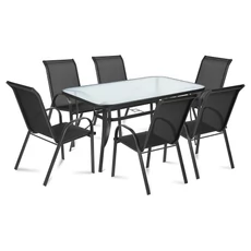 Fieldmann Rony I. kerti bútor szett, fekete, 6+1 részes
