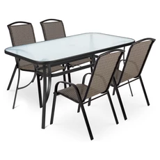 Fieldmann Ella Dark fémvázas kerti bútor szett 4szék+1asztal