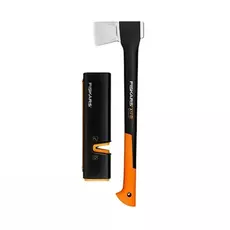 Fiskars hasítófejsze X17 + Xsharp fejsze és késélező szett