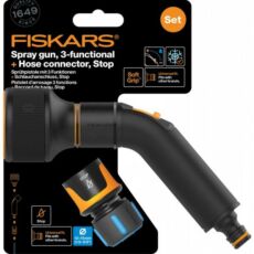Fiskars Comfort 3 funkciós locsolópisztoly, CF tömlőcsatlakozó, 13-15mm, STOP