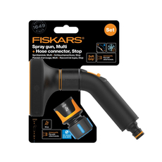 Fiskars Comfort locsolópisztoly, 5 funkciós, CF tömlőcsatlakozó, 13-15mm, STOP