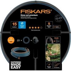 Fiskars Comfort locsoló tömlő szett tartóval, 2db csatlakozóval, 15m, 1/2"