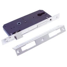 Flame bevésőzár bejárati ajtóhoz, cilinderes, kétnyelves, 240x71x22mm