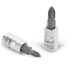 Fortum bitdugófej PH bittel, mattkróm; PH2, 1/4"  Fortum bitdugófej PH bittel, mattkróm; PH2, 1/4"