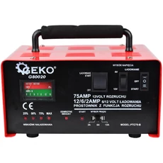 Geko akkumulátortöltő, GS/CE, 75A, 6V/12V, 20-120Ah