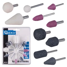 Geko köszörűkő készlet, 5x6mm, 5x3mm, 10 darabos