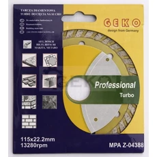 Geko gyémánttárcsa, betonhoz, téglához, 115mm Geko gyémánttárcsa, betonhoz, téglához, 115mm