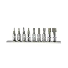 Geko torx dugókulcs készlet fali tartóval, T10-T60, 1/4&quot;, 9db-os