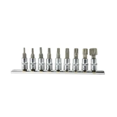 Geko torx dugókulcs készlet fali tartóval, T10-T60, 1/4", 9db-os