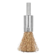 Geko drótkefe, sárgaréz, hullámos, 17mm