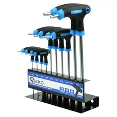 Geko T-típusú Torx csavarhúzó készlet, T9-T50, 10db
