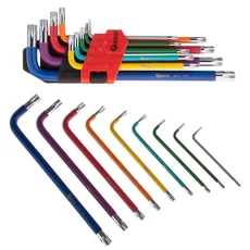 Geko Torx kulcskészlet, színes, T10-T50, 9 részes