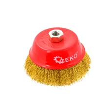 Geko sárgaréz krimpelt drótkefe 125mm, 5", M14