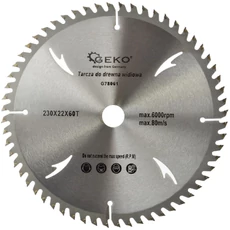 Geko körfűrészlap fához, TCT, 230x22mm, 60T