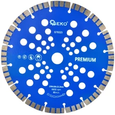 Geko Premium gyémánt vágótárcsa, szegmentált, 230x22mm, 10mm