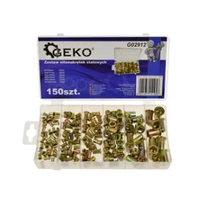 Geko acél szegecsanya, M3-M10, 150db-os