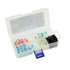 Geko vezeték összekötő zsugorcső ónnal, 5 méretben, 100db Geko vezeték összekötő zsugorcső ónnal, 5 méretben, 100db