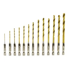 Geko HSS-Tin fémfúrószár készlet, hatszög befogás, 1.5-6.5mm, 13részes