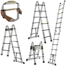 Geko teleszkópos létra, alu, csuklós, 150kg, 5m