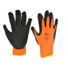 Geko munkavédelmi kesztyű, téli, narancs-fekete, 10-es