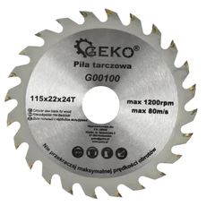 Geko vidiás körfűrészlap fához, 24 fog, 125x22mm