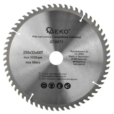 Geko vágókorong fához, 250x32mm, 60T