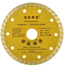 Geko gyémánttárcsa turbo, 125mm