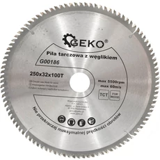 Geko vidiás körfűrészlap fához, 80 fog, 250x32mm + 25.4mm szűkítő