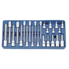 Genius Tools imbusz bit készlet crowa foglalatban, colos 3/8" és 1/2", 24 darabos