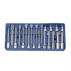 Genius Tools T-torx bit készlet crowa foglalatban, 24 db-os