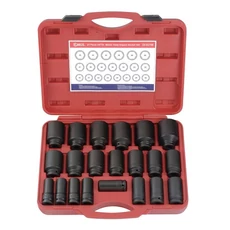 Genius Tools hosszú légkulcsfej készlet, metrikus 3/4", 21 db-os