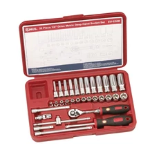 Genius Tools crowafej készlet, normál és hosszú, metrikus 1/4", 32 db-os