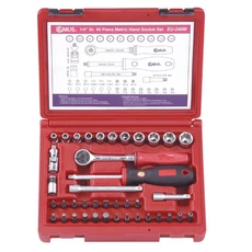 Genius Tools crowafej és bit készlet, metrikus 1/4", 40 db-os