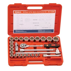 Genius Tools crowafej készlet, hosszú, metrikus 1/2", 26 db-os