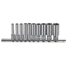 Genius Tools crowafej készlet, hosszú, colos 1/4", 10 db-os