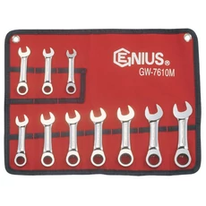 Genius Tools racsnis csillag-villás kulcs készlet, 10-19 mm, 10 db-os