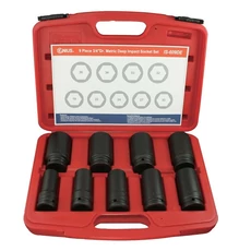 Genius Tools hosszú légkulcsfej készlet, metrikus 3/4", 9 db-os