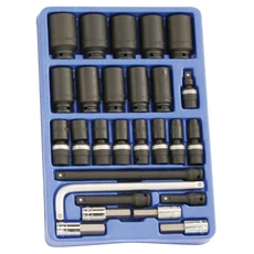 Genius Tools légkulcsfej készlet, colos 1/2", 27 db-os