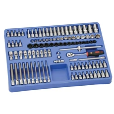 Genius Tools crowafej, légkulcsfej, bit készlet, 3/8" metrikus, 106 db-os