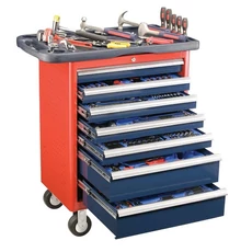 Genius Tools szerszámos kocsi 7 fiókos 69x46x82cm, 266 db-os szerszámkészlettel felszerelve